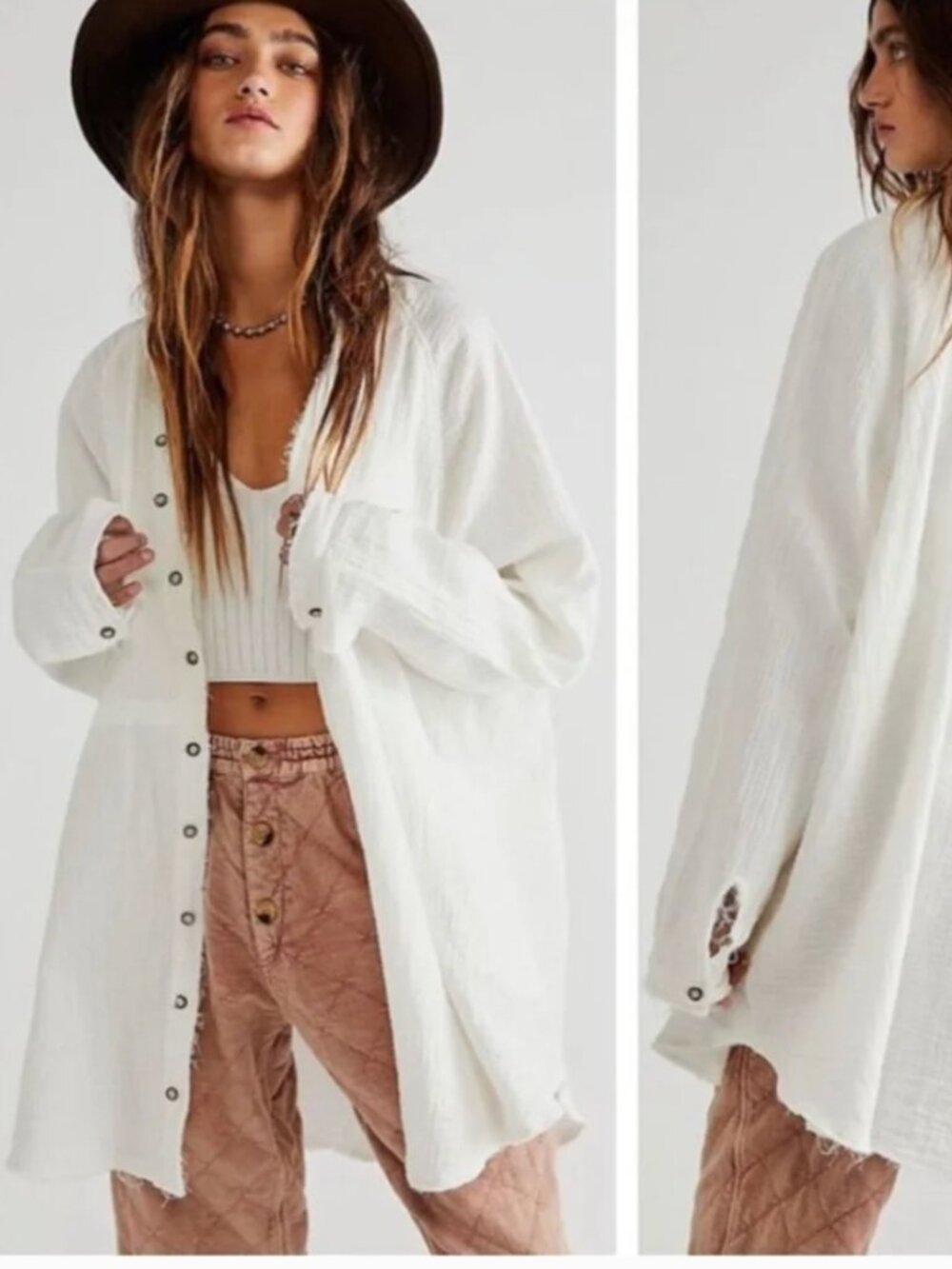 NWT! Free People, We The Free Summer Daydream Button down Top, XS